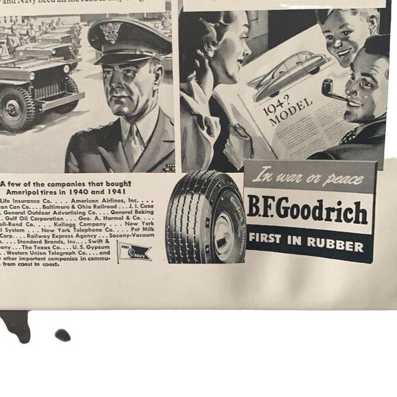 Vintage 1933 BF Goodrich Tire Look Officer Ad Advertisement - Picture 2 of 5